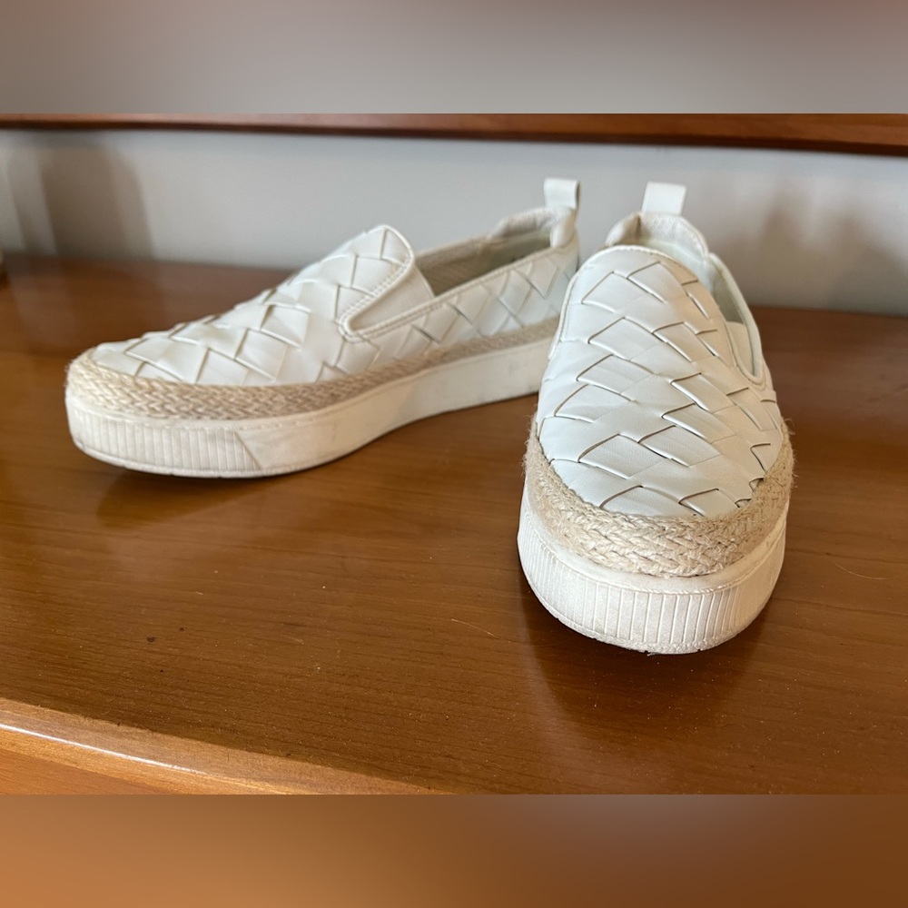 Franco Sarto White Woven Flats
